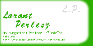 lorant perlesz business card